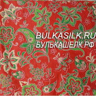 Салфетка «Восточные огурцы на красном фоне» 33*33 см