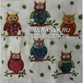 Салфетка декупажная "Совы" 33*33 см 1 шт