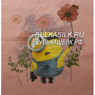 Салфетка роз. "Миньон с маком" 33*33 см 1 шт.