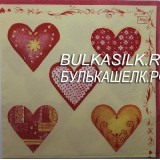 Салфетка "Сердца на персик. фоне" 33*33 см 1 шт.