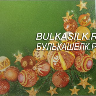 Салфетка "Новогодние шары на зел. фоне" 33*33 см